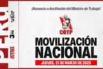 Solidaridad con la Confederación General de Trabajadores del Perú (CGTP) frente a las recientes amenazas a los derechos laborales