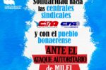 Solidaridad hacia las Centrales Sindicales Argentinas CTA-T y CTA-A y con el pueblo bonaerense