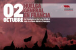 Apoyo a las centrales sindicales francesas en la huelga general del 2 de octubre.
